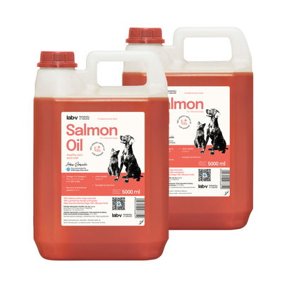 Lab-v Olej z łososia 100% dla psa i kota 2 x 5 l