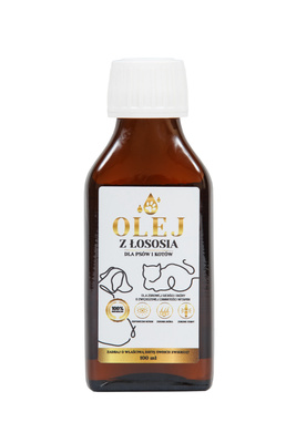 Lab-v Salmon Oil - Olej z łososia 100% dla psa i kota 100 ml w szklanej butelce