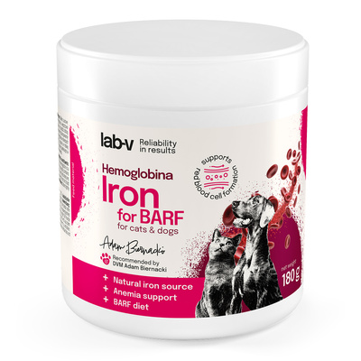 Lab-v Hemoglobina – naturalne żelazo hemowe do mieszanek BARF i diet domowych180 g