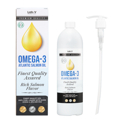 Lab-v Omega-3 – 100% olej z łososia atlantyckiego dla psów i kotów 1000 ml
