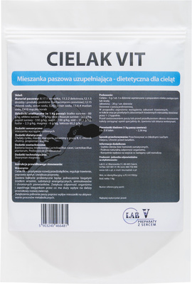 LAB-V Cielak Vit - Mieszanka Paszowa Uzupełniająca Dietetyczna Dla Cieląt Poprawiająca Odporność Organizmu 1kg